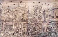 Ghazanfar Iqbal, 22 x 34 inch, Mixed Media On Canvas, Cityscape Painting, AC-GIQ-004 Ghazanfar Iqbal, 22 x 34 inch, Mixed Media On Canvas, Cityscape Painting, AC-GIQ-004